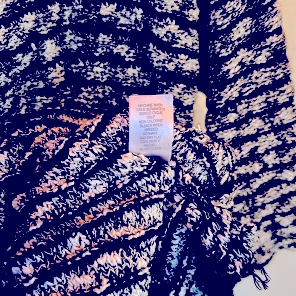 ⭐️J.JILL Varigate Striped Sweater, Black Marled, Sz. L, Crew Neck, 3/4 Sleeves 👓 - Picture 11 of 12